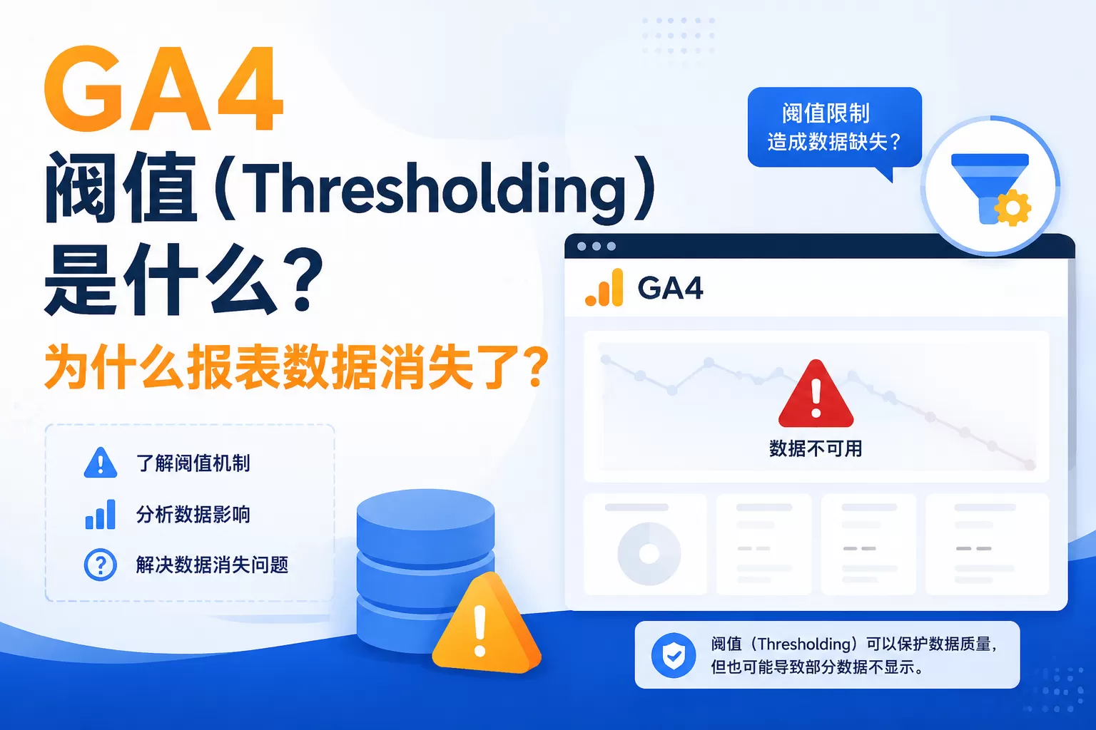 GA4 阈值（Thresholding）是什么？为什么报表数据消失了？