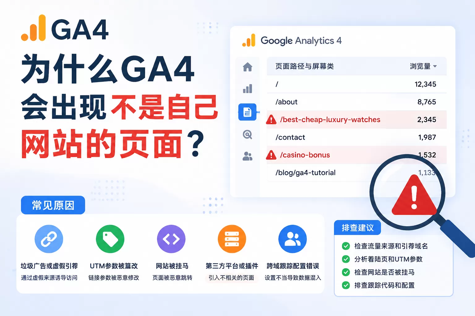为什么GA4会出现不是自己网站的页面？