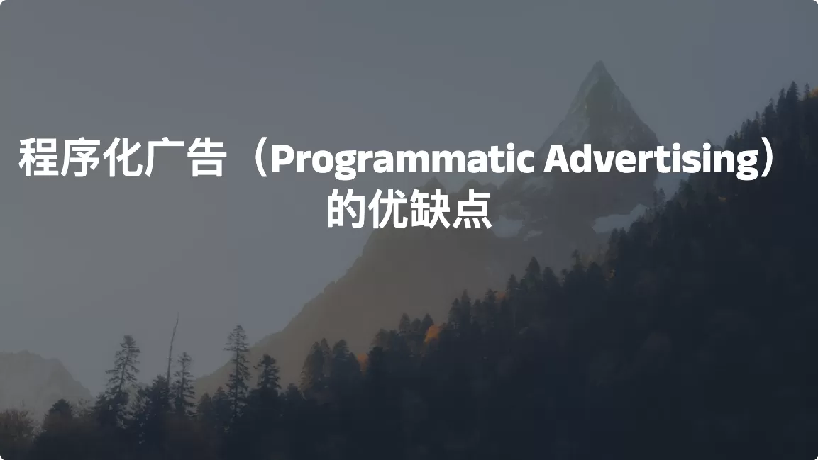 程序化广告（Programmatic Advertising）的优缺点
