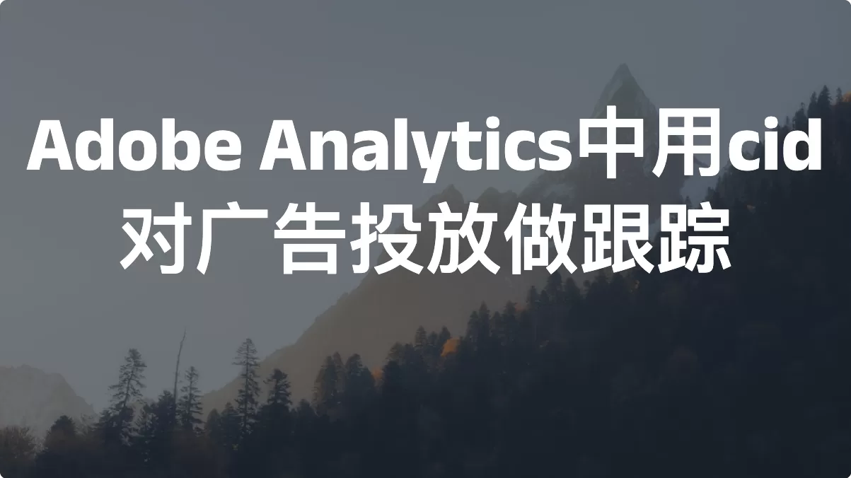 Adobe Analytics中用cid对广告投放做跟踪