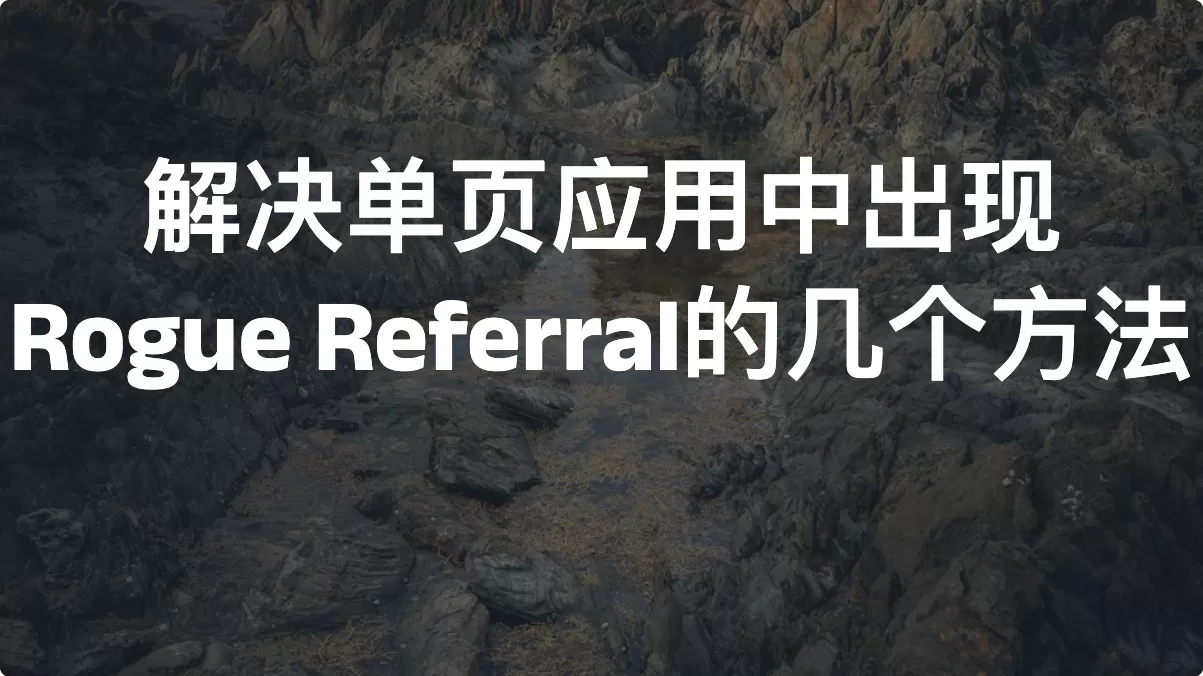 解决单页应用中出现Rogue Referral的几个方法