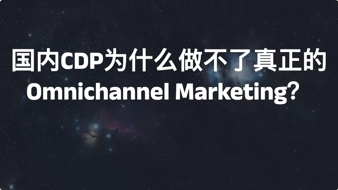 国内CDP为什么做不了真正的Omnichannel Marketing？